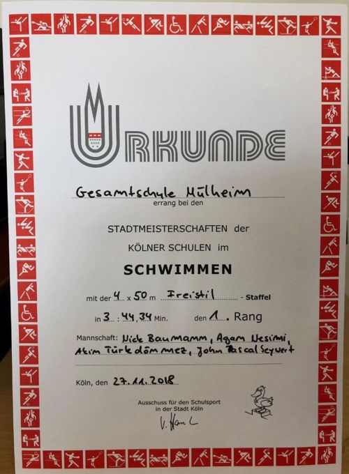 Schwimmwettbewerb 2018 - Trude-Herr-Gesamtschule Köln-Mülheim - THG