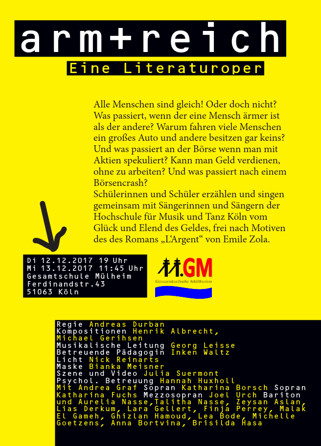 Literaturoper 2017 - arm und reich - Trude-Herr-Gesamtschule Köln-Mülheim - THG