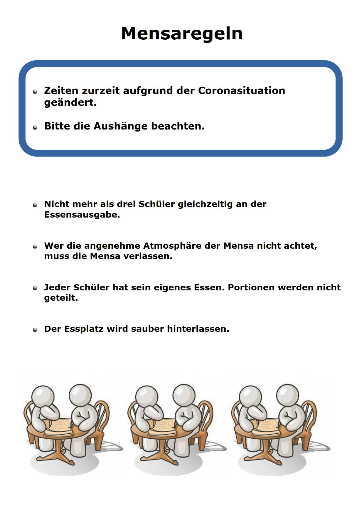 Mensaregeln - Corona - Trude-Herr-Gesamtschule Köln-Mülheim - THG
