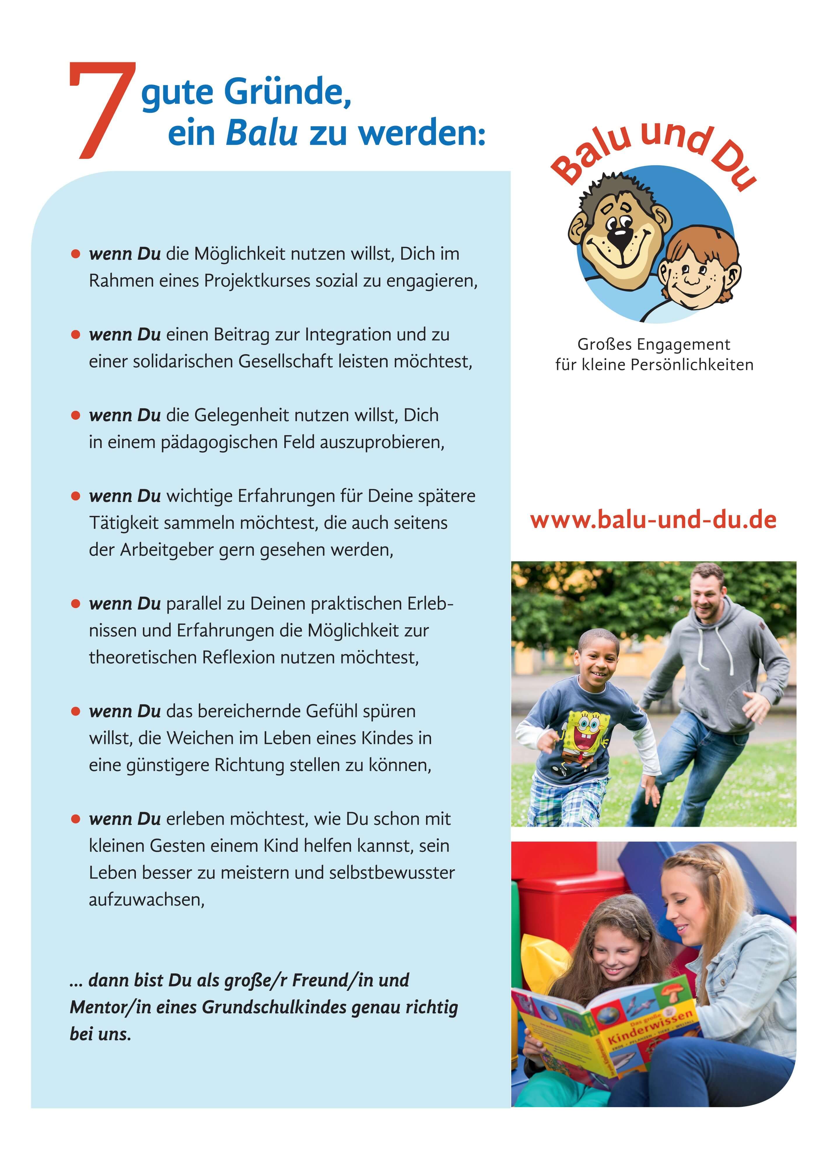 Balu und Du - 7 gute Gründe, ein Balu zu werden - Trude-Herr-Gesamtschule Köln-Mülheim - THG