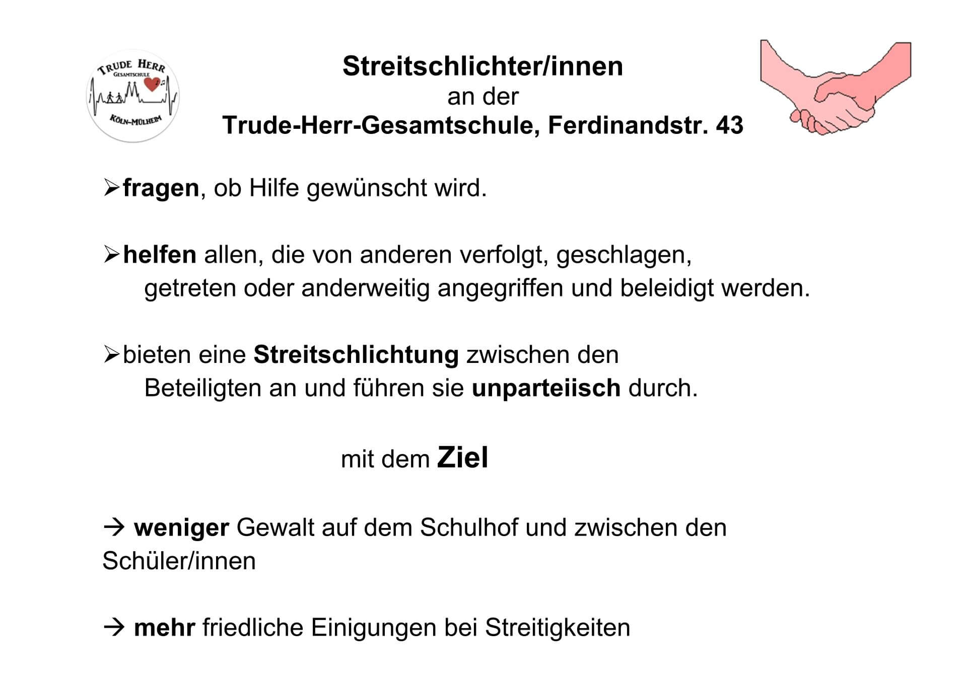 Streitschlichtung 2022 - Trude-Herr-Gesamtschule Köln-Mülheim - THG